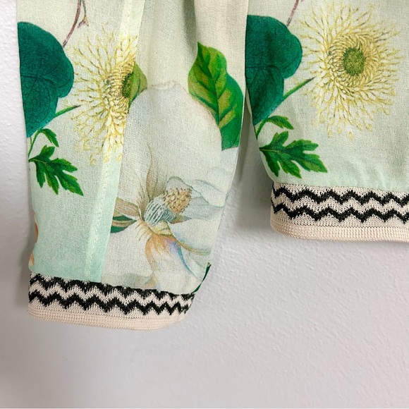 FARM RIO 🪴 Floral Motif Semi-sheer Bomber Jacket - Size S - Picture 4 of 7